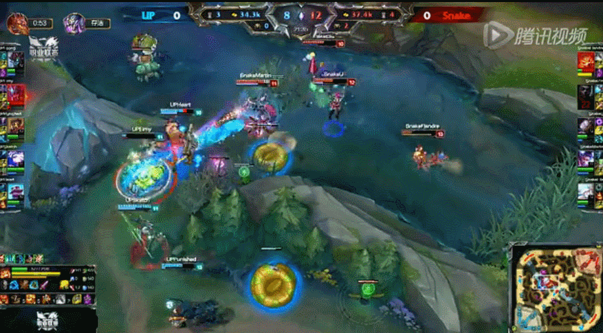 xiye的ez大招神预判 lpl夏季赛精彩高能gif_17173英雄联盟专区_中国